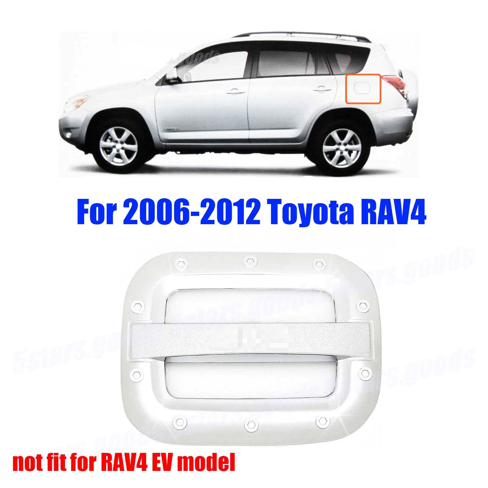 

Accessory Chrome Gas Fuel Tank Cover Molding Trim For 2006-2012 Toyota RAV4 SUV