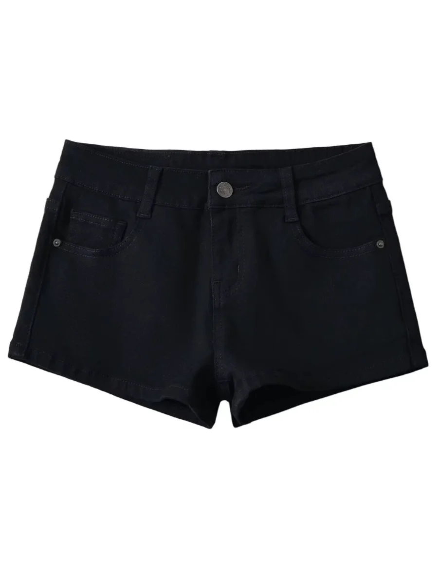 Pantalones vaqueros de cintura baja Super ort orts elásticos americanos para mujer adelgazantes ajustados pantalones calientes alargamiento de piernas algodón informal...