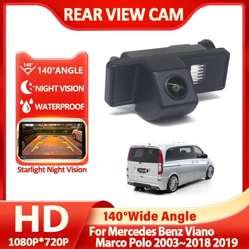 1080P HD 140° Car Rear View Camera Night Vision Reverse Vehicle Parking CCD For Mercedes Benz Viano Marco Polo 2003~2018 2019