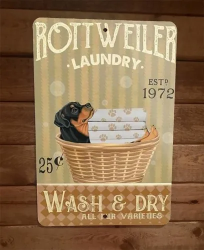 Rottweiler Laundry Dog  Metal Wall Sign Animal Poster