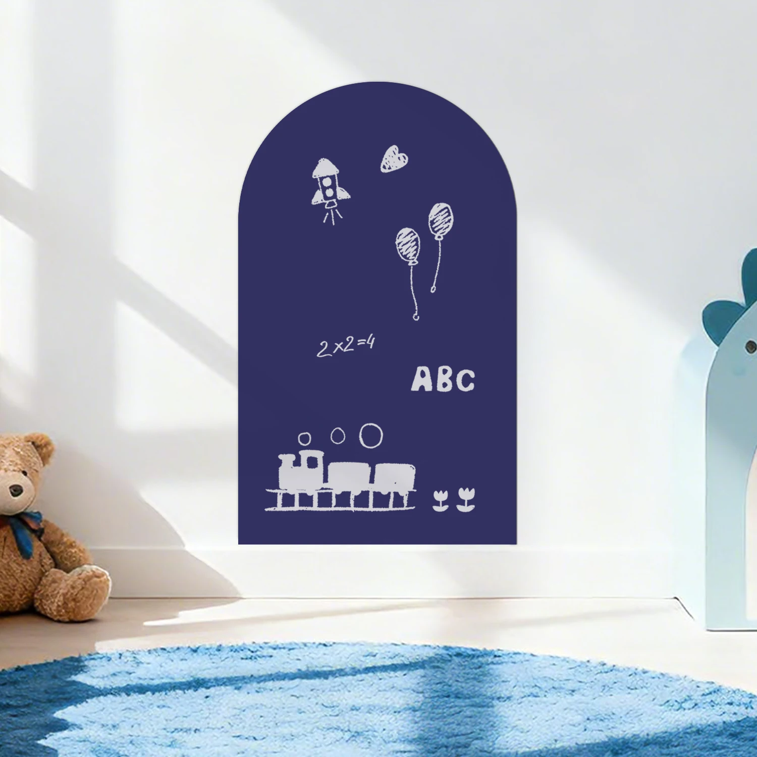 

1 piece of self-adhesive magnetic whiteboard wall sticker, dark purple arched pattern