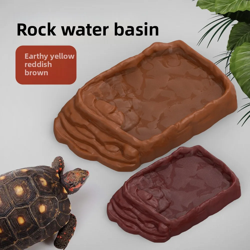 

NOMOY Stepped Soaking Pool To Reptiles/Amphibian,Rock Look Feeding Dish To Pacman Frogs,Hermit Crabs,Geckos,Multi-Function Basin
