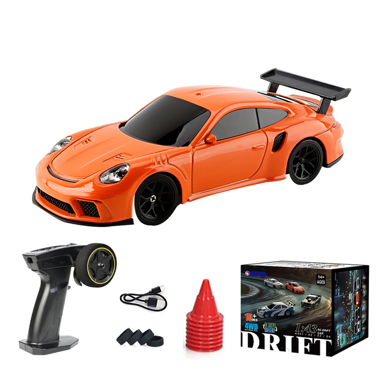 1/43 4WD RC Drift Auto 2.4G Mini Raceauto Afstandsbediening Snelheidsauto RTR Vierwielaandrijving Hoge Snelheid Model Speelgoed voor Kinderen Jongens Cadeau