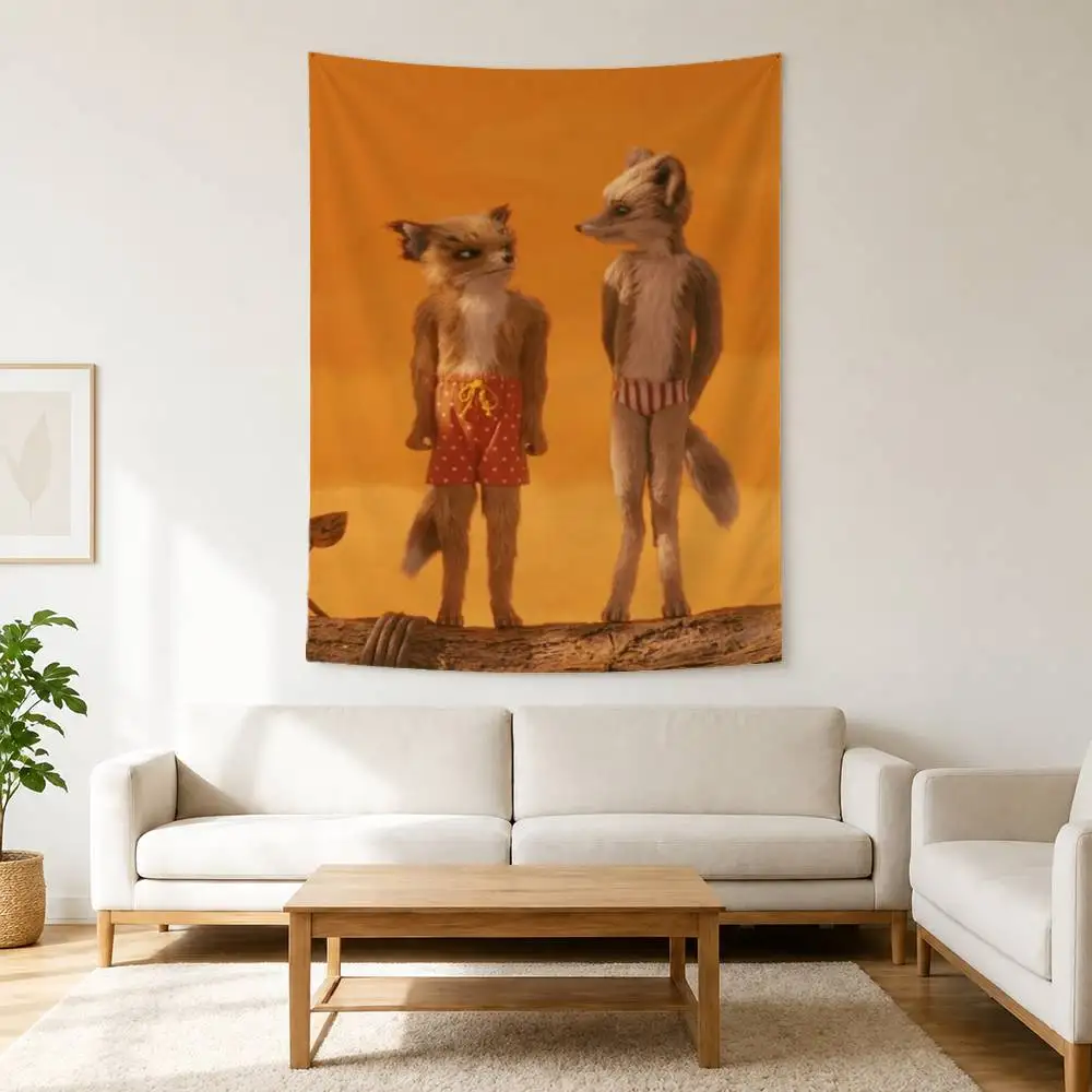 Mr. Fox The Fantastic Flag Digital Printing Banner for Garage Wall Out Door Decoration Tapestry