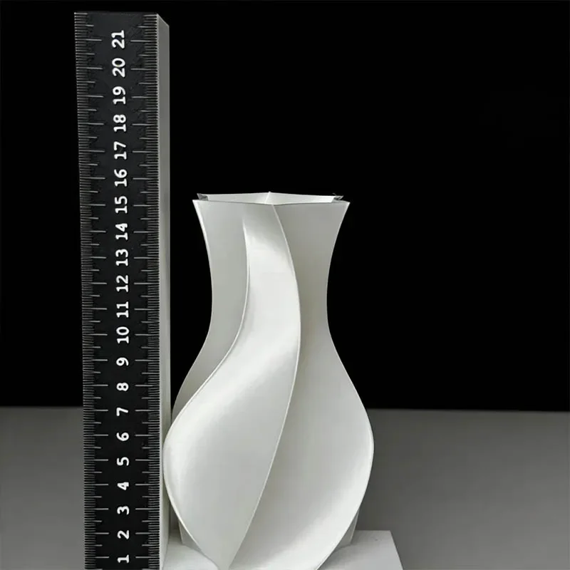 15cm Light Luxury 3D Printed Silk Vase Living Room Flower Arrangement TV Cabinet Green Plants Decoration High-end Accessories