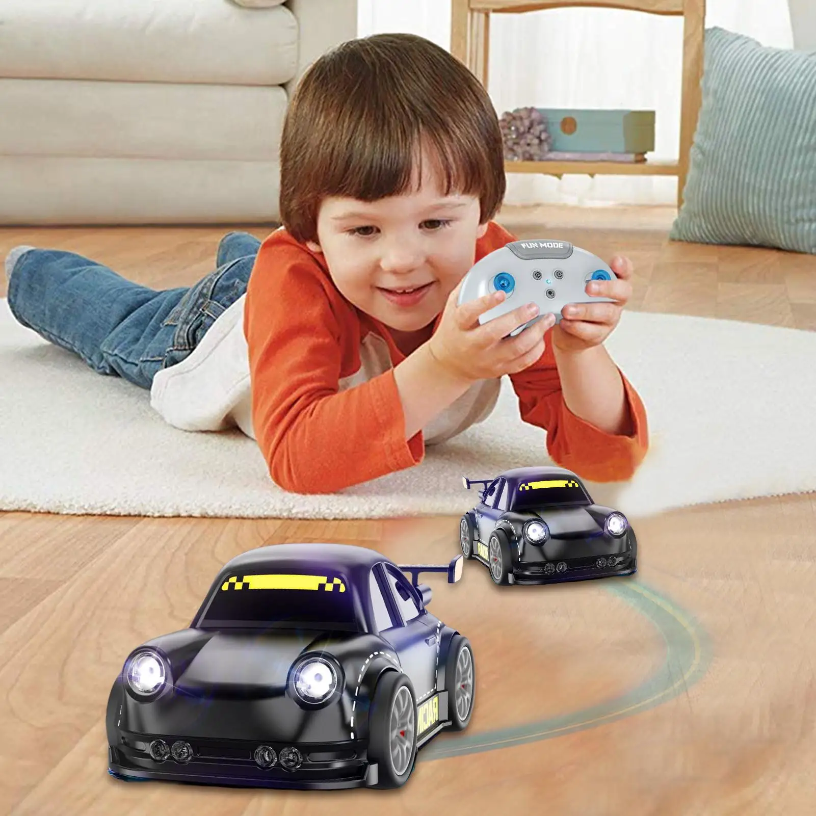 

Drift RC Car Remote Control Car For Kids 2.4G High Speed 4WD 360 Rotation Drifting RC Vehicle Mini Toys With LED Lights And