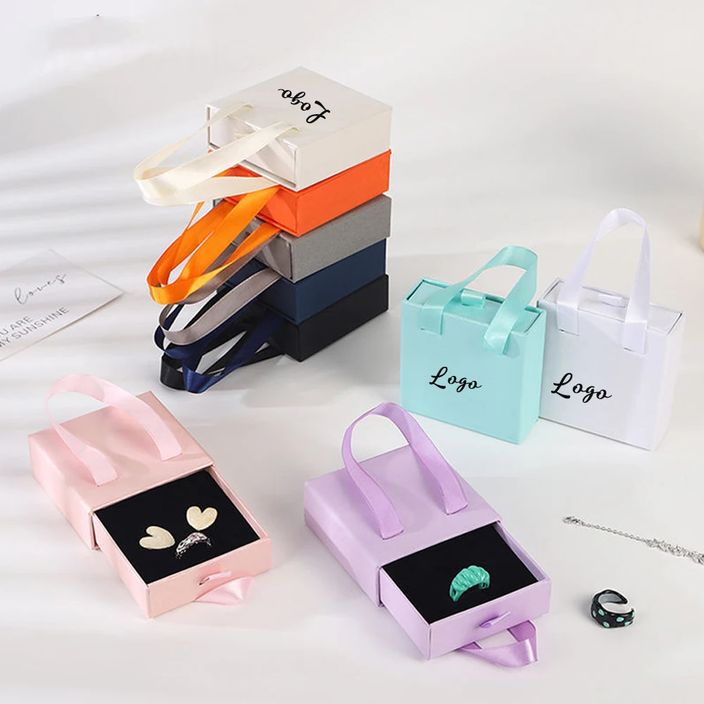 

Ящики для ювелирных изделий по индивидуальному заказу, коробки для хранения, серьги, кольца, ожерелье, браслет, подарочная бумажная коробка, органайзер для ювелирных изделий, чехол с ручкой