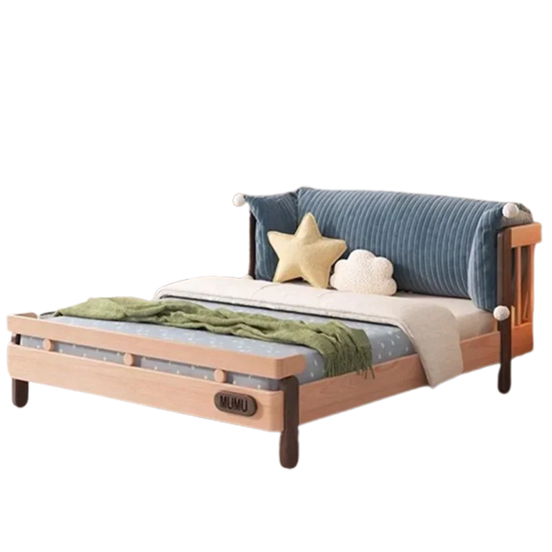 

Children Sleeping Bed Girl Solid Wood Comferter Small Boy Bed Natural Blue Camas Moderrnas Inteligentes Bedroom Furniture