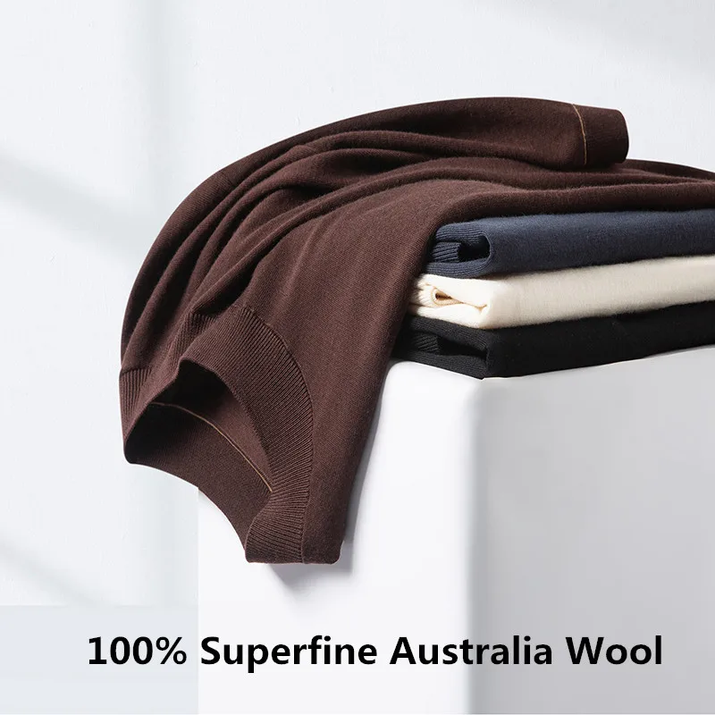 

Мужская тонкая шерстяная рубашка-пуловер из 100% австралийской шерсти высшего качества, весна-лето 2026, с коротким рукавом