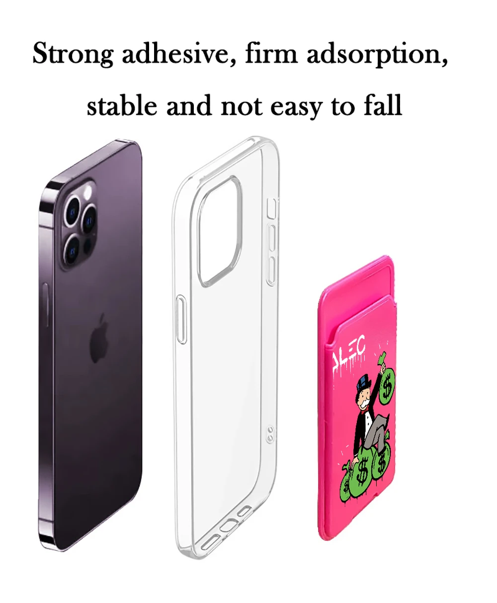 Phone Card Holder Wallet Case Dollar MonopolyS Phone Wallet Stick On Credit Card Holder Phone Pocket For Almost All Cell Phone