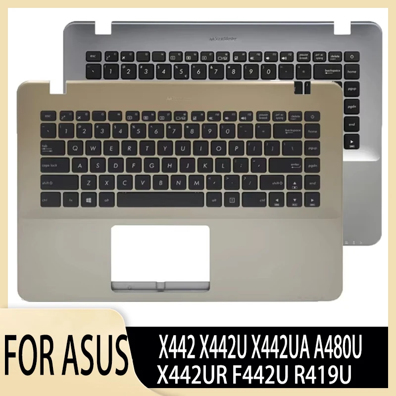 New Original for X442 X442U X442UA A480U X442UR F442U R419U Laptop Palmrest Case Keyboard US Version Upper Cover Golden/Silver