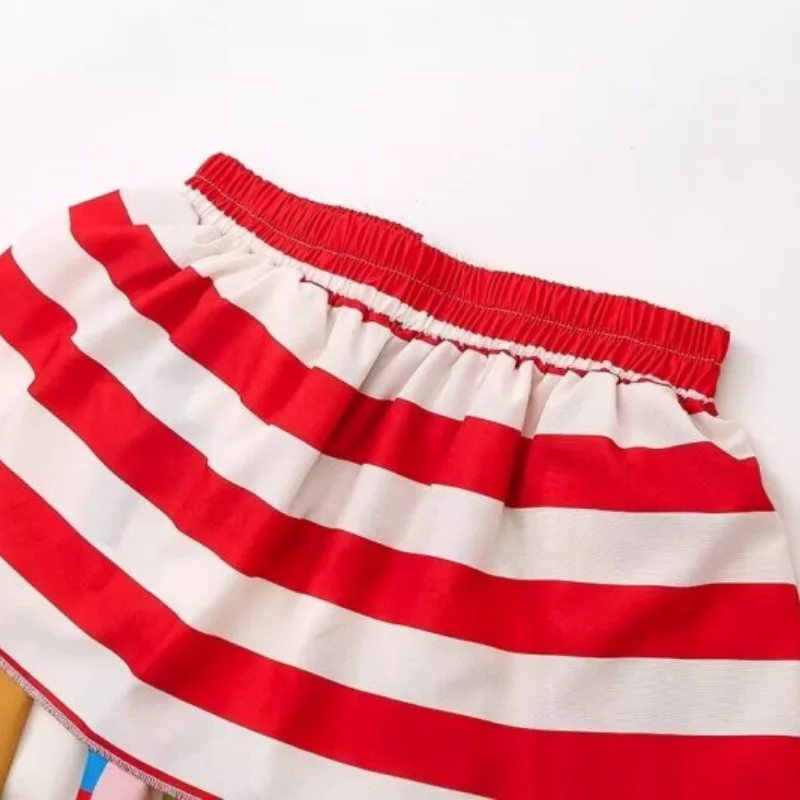 Media falda bohemia de doble capa con estampado de retazos para mujer, para fiesta en la playa, vacaciones de verano, moda informal, estilo étnico