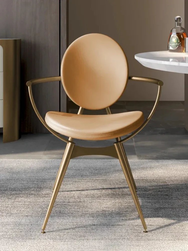 Modern Light Dining Chairs Soft Luxury Simple Comfortable Metal Dining Armchair Kitchen Cadeira Eiffel Miniature Furniture