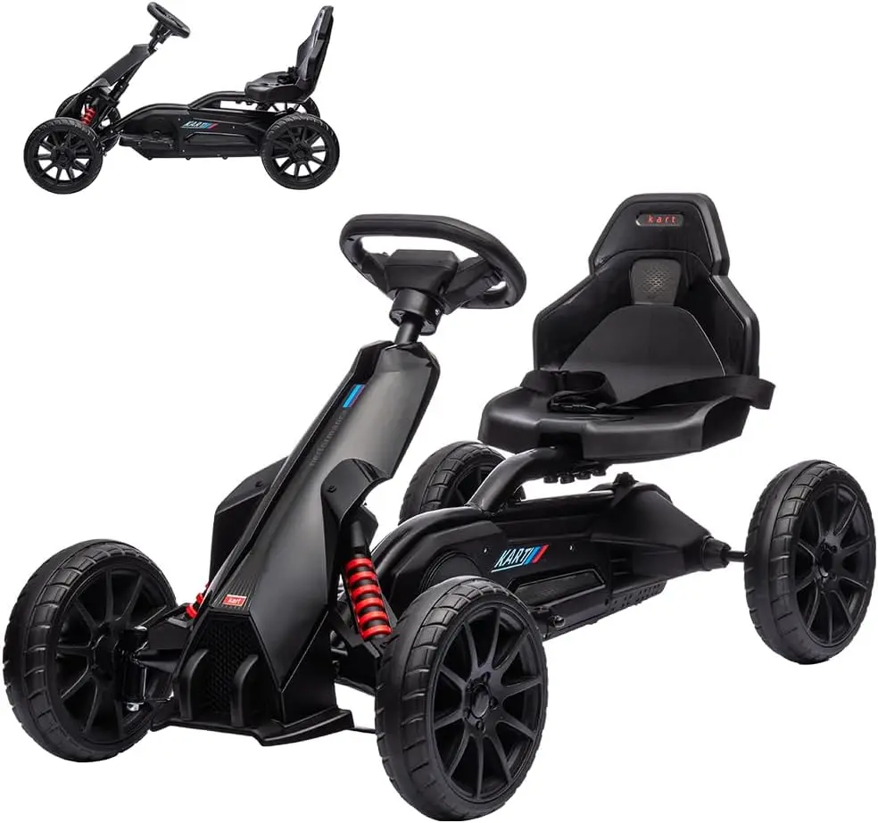 Go Kart électrique pour enfants, batterie 7Ah, 62 voitures pour tout-petits, siège ABOOKS, vitesses variables élevées et basses, oligWheels, extérieur