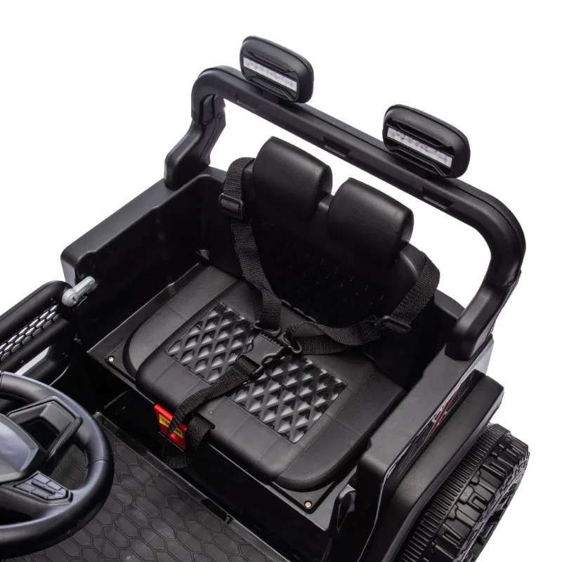 รถนั่งเด็ก 24V: รีโมทสําหรับผู้ปกครอง Ctrl, ระบบกันสะเทือน 4 ล้อ, 2WD, ไฟแสดงสถานะ, BT/MP3, ไฟ LED, 1.86-3.11MPH, สําหรับ 2-5Yrs