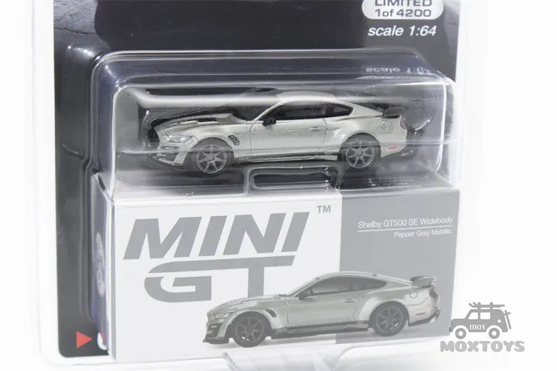 MINI GT Mijo Exclusives 1:64 Shelby GT500 SE Widebody Pepper Gray Metallic Model Car