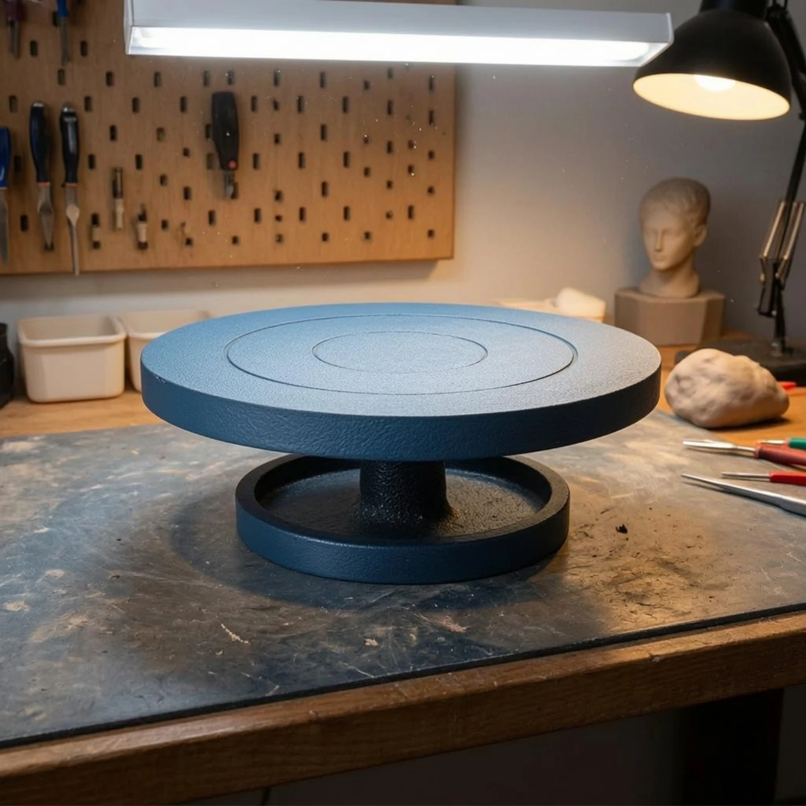 Pottery Turntable Textured Grip Clay Pottery Banding Wheel Manual Sculpting Wheel 360° Rotation Stand for Clay Modeling Figures