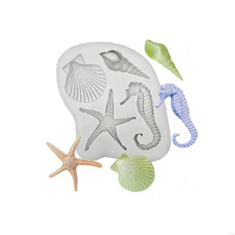 

62KD Marine Theme Fondant Silicone Mold for DIY Cake Decor Chocolate Candy Projects