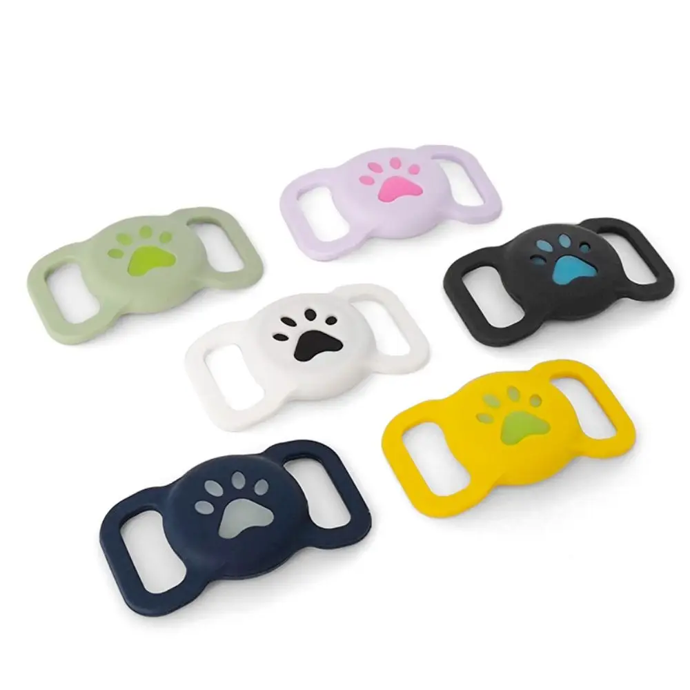 New Silicone Protective Sleeve Waterproof Anti-lost Pet Tracker Protective Case Solid Color Dog Collar Holder for Airtags