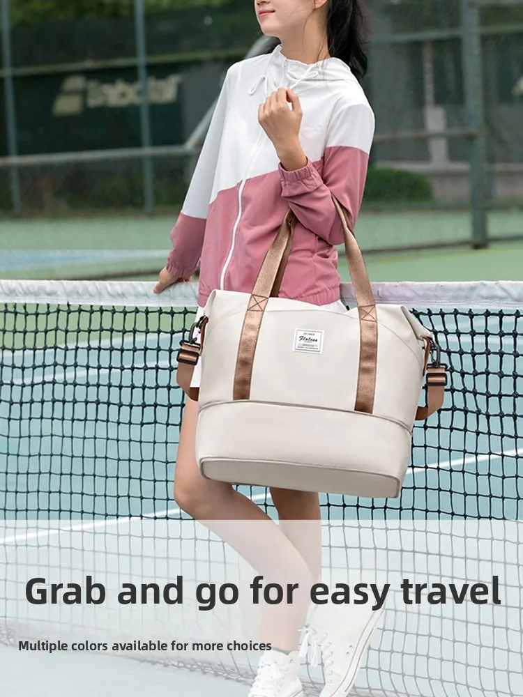 large-capacity-travel-bag-women's-handheld-fitness-bag-wet-and-dry-separation-lightweight-business-trip-luggage-bag