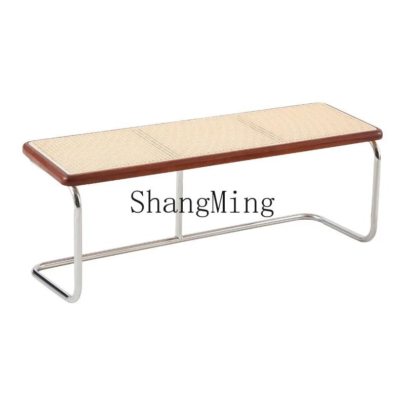 

FG creative rattan bench home door solid wood shoe changing stool bedroom medieval bedside bed and breakfast entrance low stool