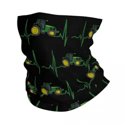 Custom Tractor Heartbeat Bandana Winter Neck Warmer Men Windproof Wrap Face Scarf for Hiking Gaiter Headband