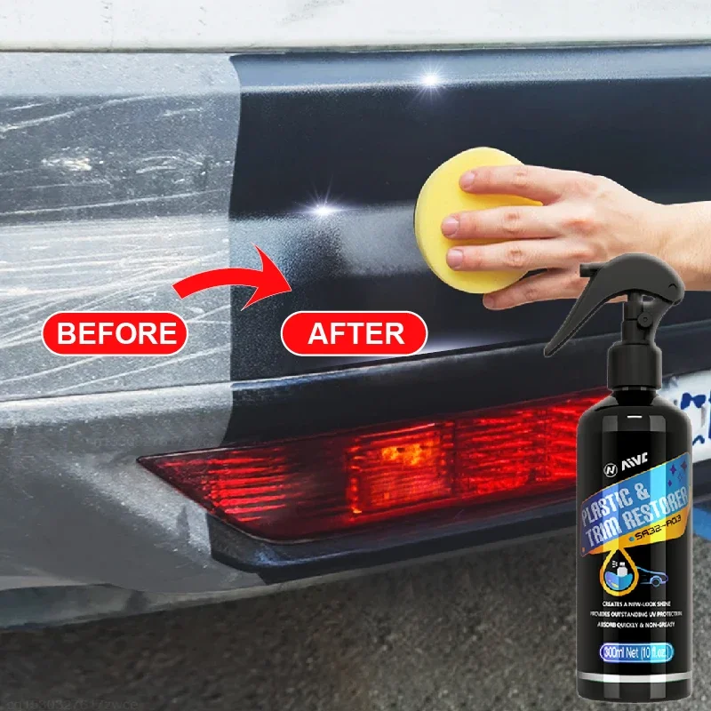 Car Plastic Restorer Rubber Plastic Leather Polish Coating Spray Back To Black Gloss Long Lasting Plastic Trim Renovator Liquid