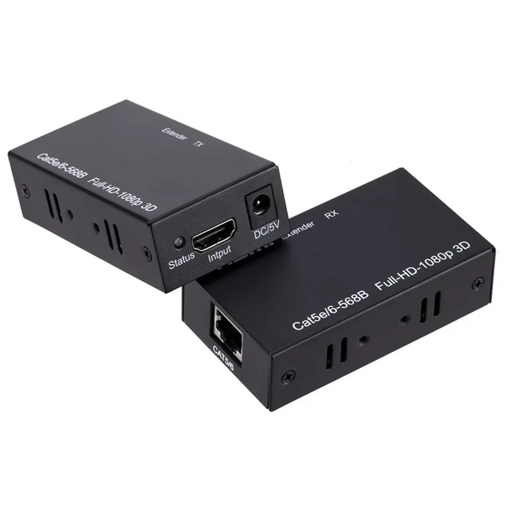 Удлинитель 60 м RJ45, HD-совместимый удлинитель, сетевой расширитель 1080P от CAT5e, расширитель локальной сети CAT6 для PS4, Apple TV, ПК, ноутбука