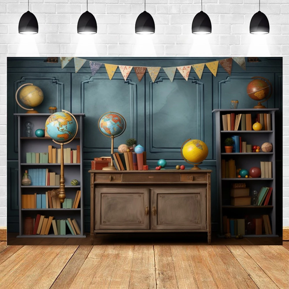 Back To School Backdrop for Photography AI Scence Classroom Blackboard Teaching Aids Kids Party Decor Background Photo Studio