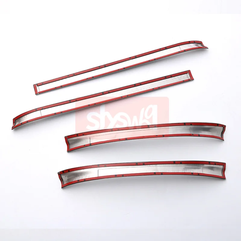 Car Door Sill Scuff Plate Chrome Hairline Styling for Nissan Note E12 2017- 2021 Stainless Steel Decorate High Grade Accessories