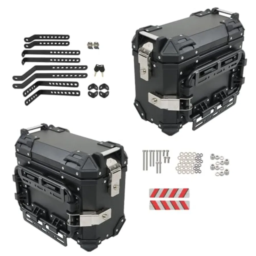 

Универсальный 36л мотоциклетный жесткий боковой седельный багажник с черными алюминиевыми строительными опорными стойками, защитный замок для улучшения