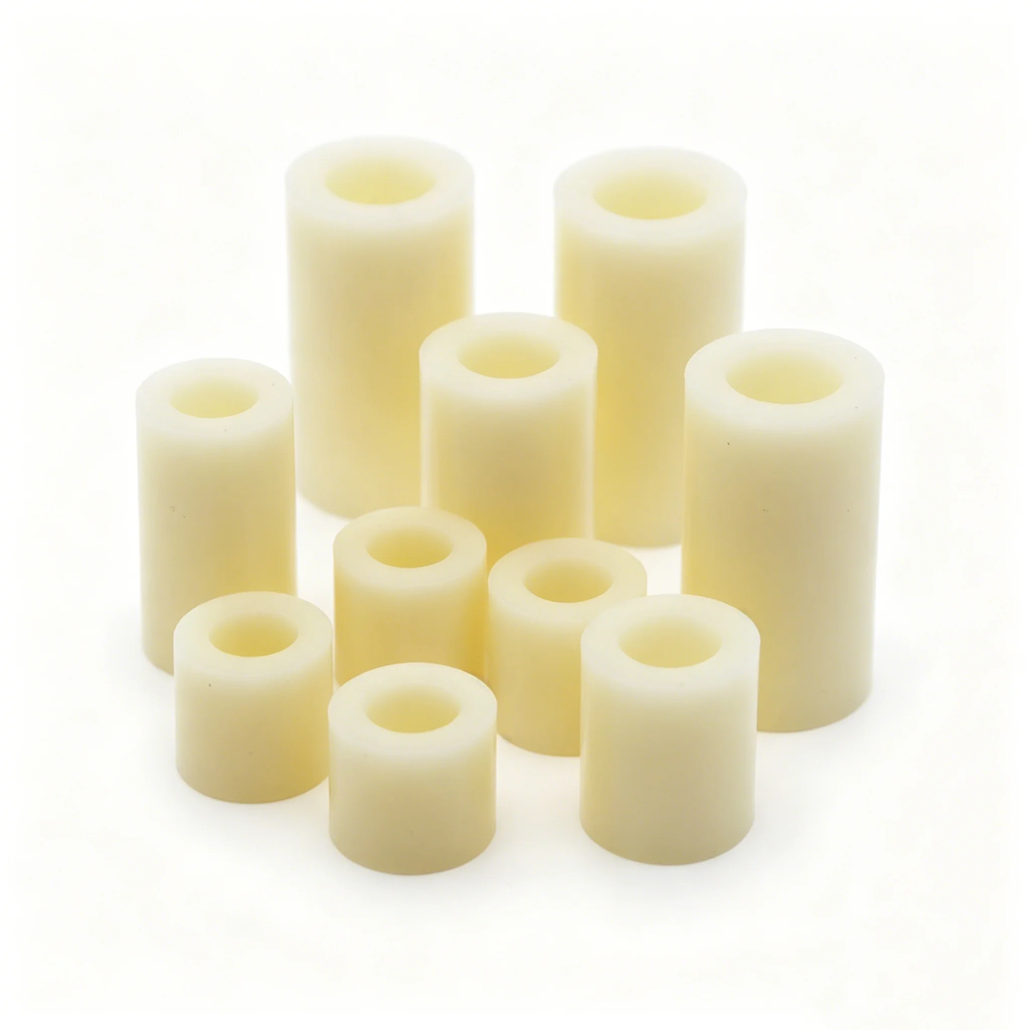 M3 M4 M5 M6 M8 Weiße Nylon-Abstandshalter ohne Gewinde, ABS Runde Hohlscheibe, PCB-Platinen-Bolzen, Außendurchmesser 7mm-14mm, Isolierte Säule – Detail 3