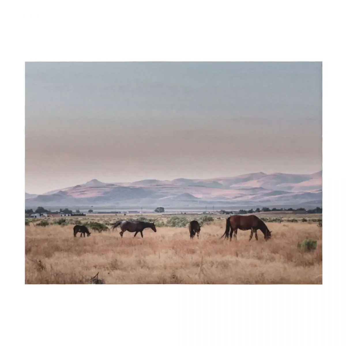 

Wild horses Throw Blanket Cute Plaid on the sofa Blankets For Baby Thin Blankets
