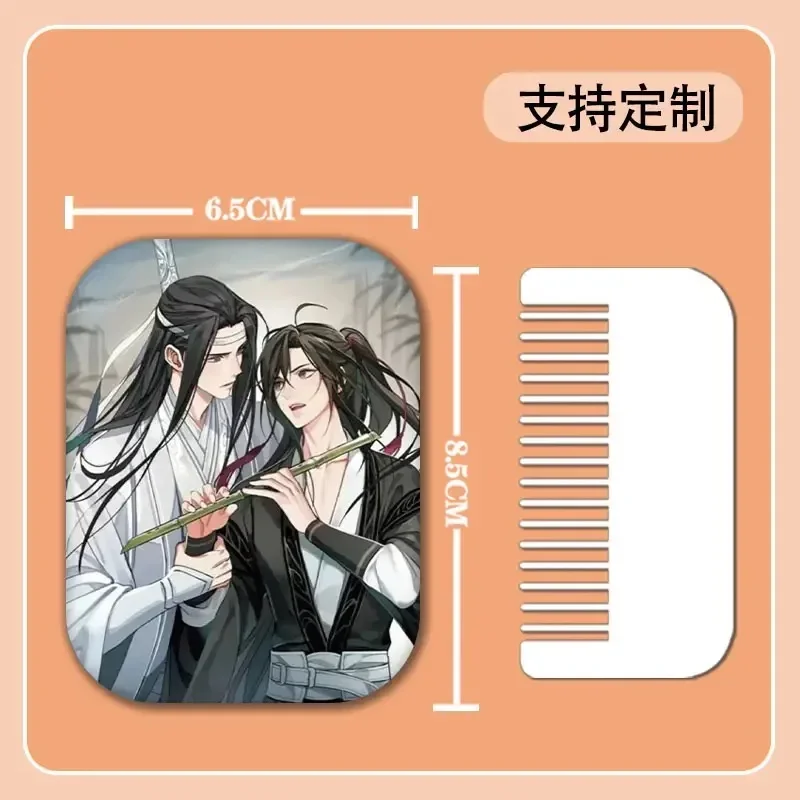 Chinese Anime Grandmaster of Demonic Cult Hand-held Makeup Wei Wuxian Lan Wangji Portable Folding Double-sided Mirror with Comb