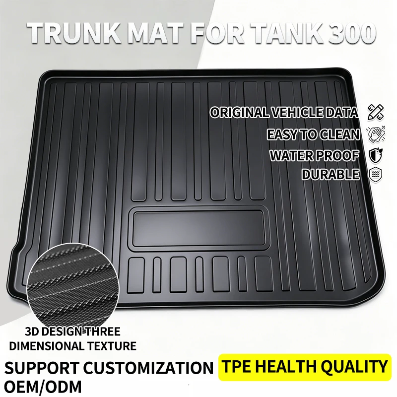 

All Weather Waterproof Durable TPE Material Car Trunk Mat for Tank 300 2021 to 2025