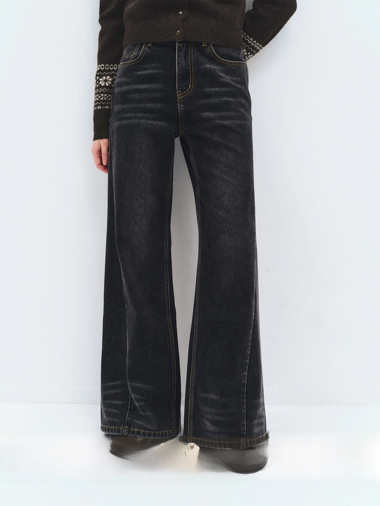 

Ретро джинсы слим-фит с высокой талией на пуговицах, джинсовые брюки для женщин, осенне-зимние, модные, повседневные, с высокой эластичностью