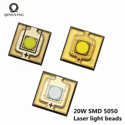 Cuentas de luz láser de 5-50 piezas, 5050 chip LED, diodos SMD de 20W, alta potencia, blanco frío, azul neutro, 450nm, Envío Gratis