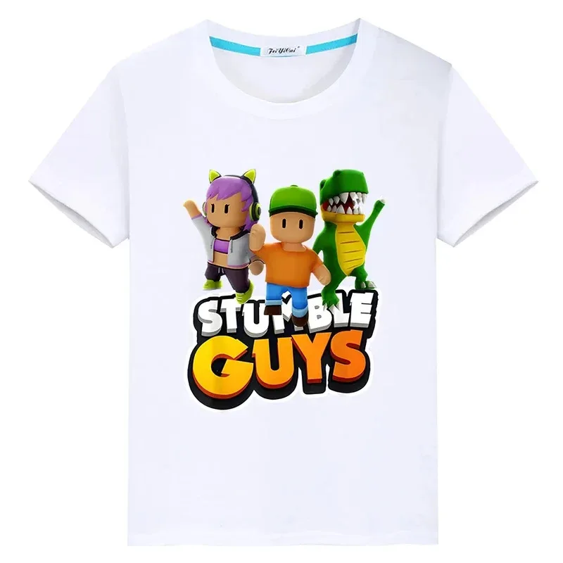 

New stump guys cotton-shirt kawaii short tshirt Y2K boys anime tees casual print tops kids clothes girls