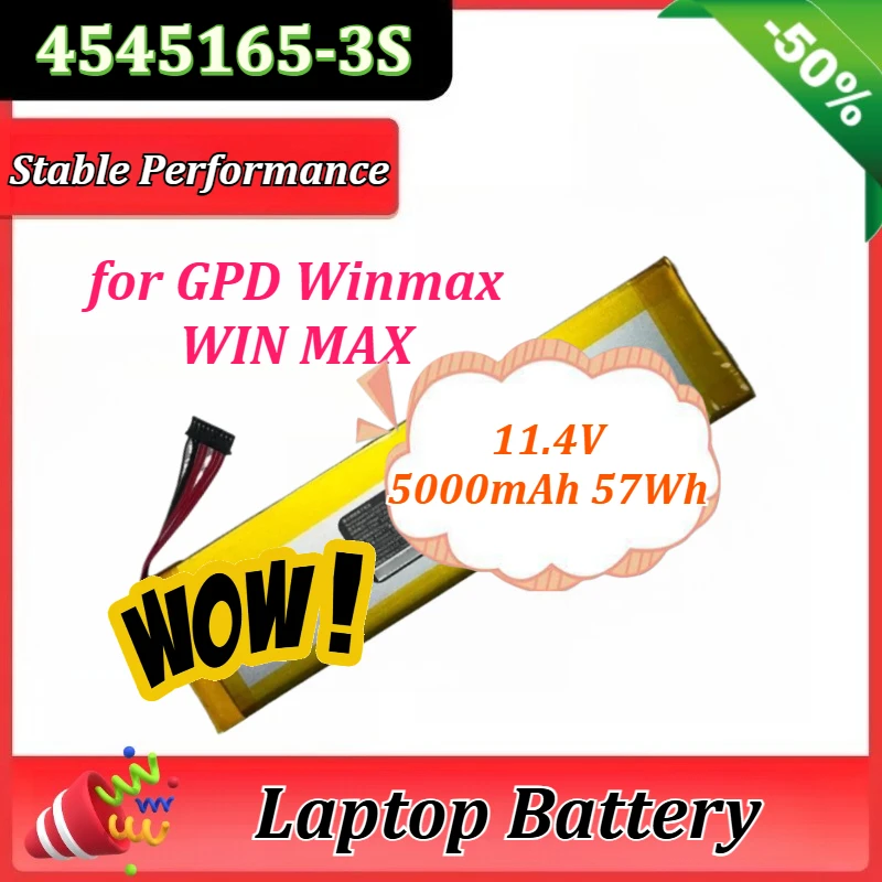 

11.4V 5000mAh 57Wh Upgraded 4545165-3S G1619-0 Miniature Laptop Battery for GPD Winmax WIN MAX Notebook High Quality Battery