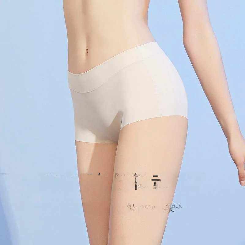 Low-Waist Ice Silk Safety Pants Women's Meat Color Two-In-One Summer Thin Short Skirt Inner Wear Underwear Briefs