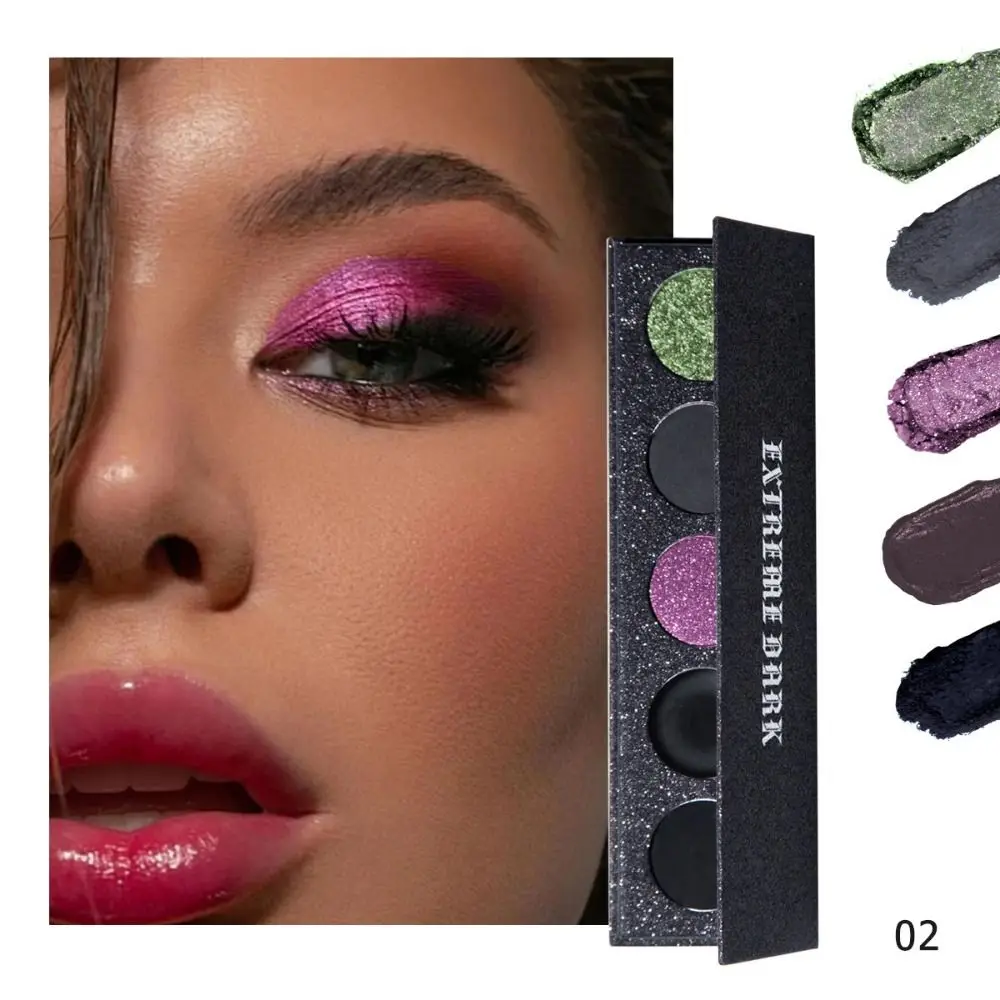 

Exaggeration Intense Dark Eyeshadow Palette Boldness Easy To Color 5-Color Eyeshadow Palette Waterproof Long-Lasting