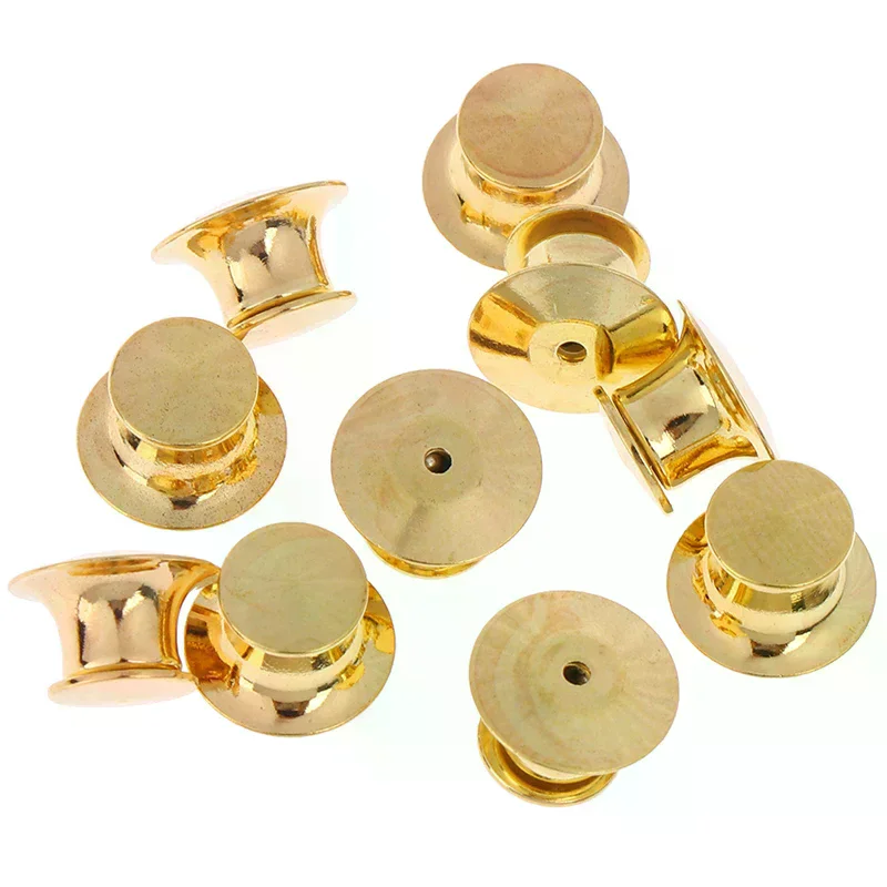 Gold LOW PROFILE Locking Pin Backs Keepers for all Pin Post Pins 100Pcs/set