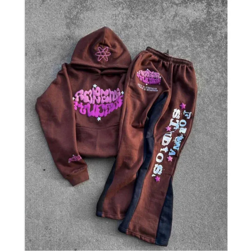 

Brown Star Colorful Letter Print Hoodies for Women Y2k Loose Anime Sweatshirt Oversized Korean Fashion Harajuku Hooded Clothes