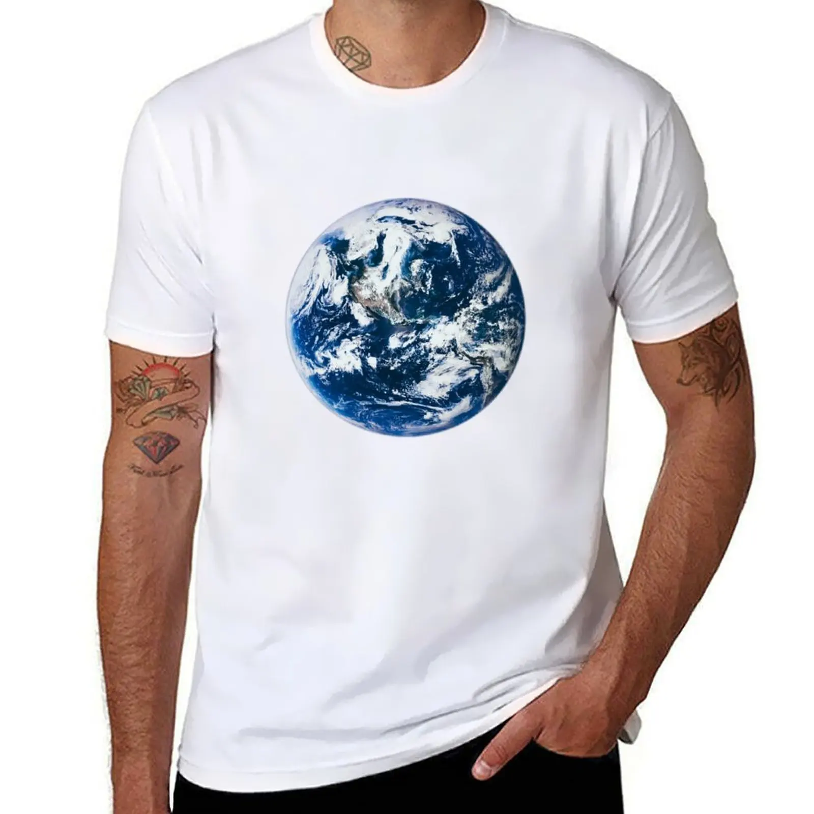 

Planet Earth globe view from space T-Shirt Plus Size Street Style Tee