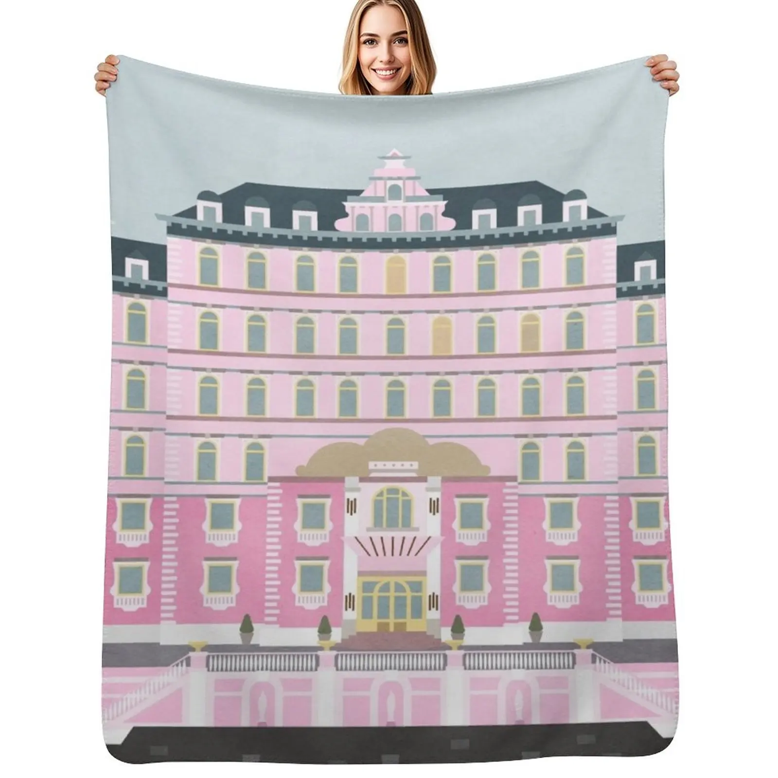 Grand Budapest Hotel Throw Blanket Lightweight Cozy Blanket for Bed Sofa