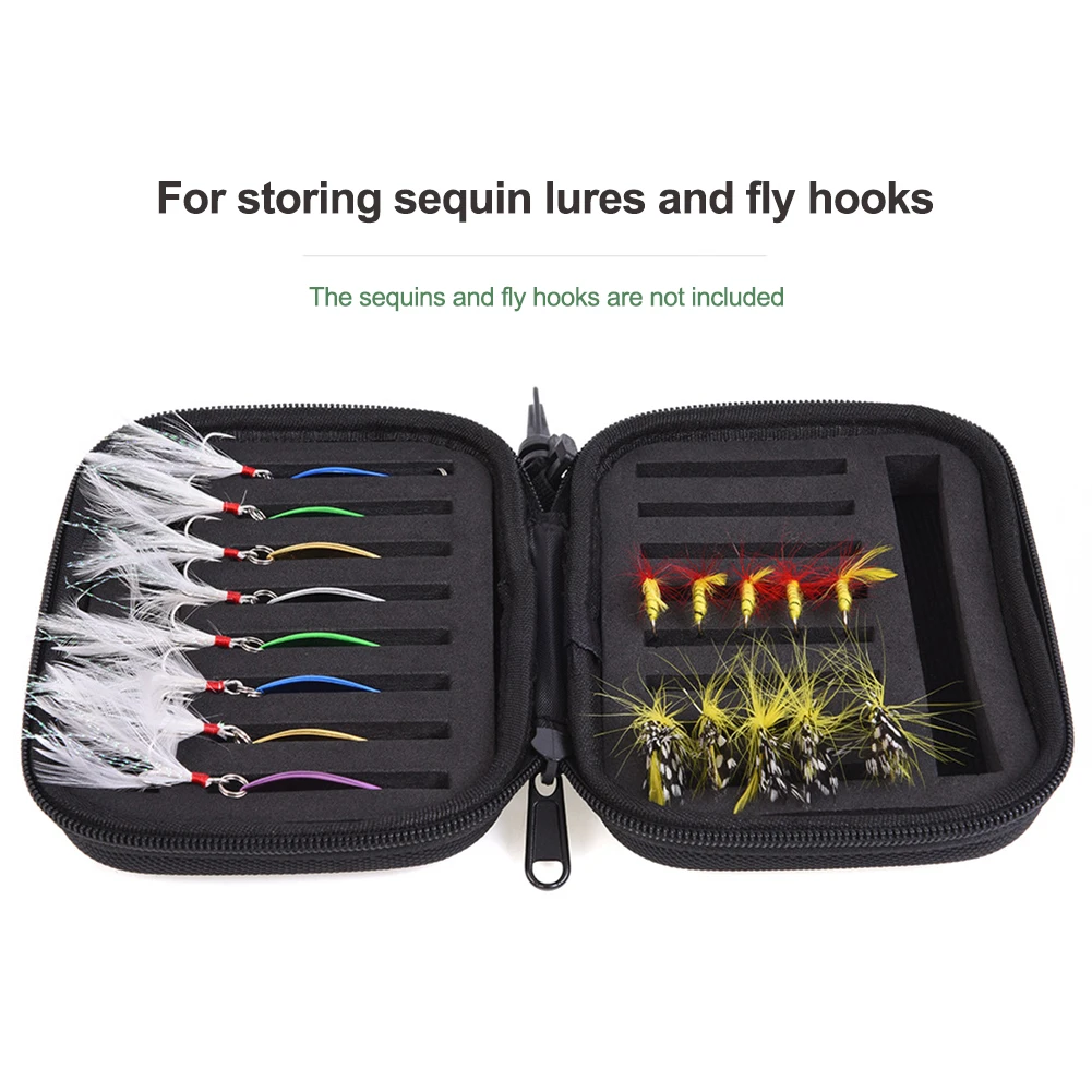 16X11CM Fishing Lure Box Tackle Box Spinner Organizer Bait Container Spinner Spoon Bait Foam Box Fish Hook Hard Eva Storage Case