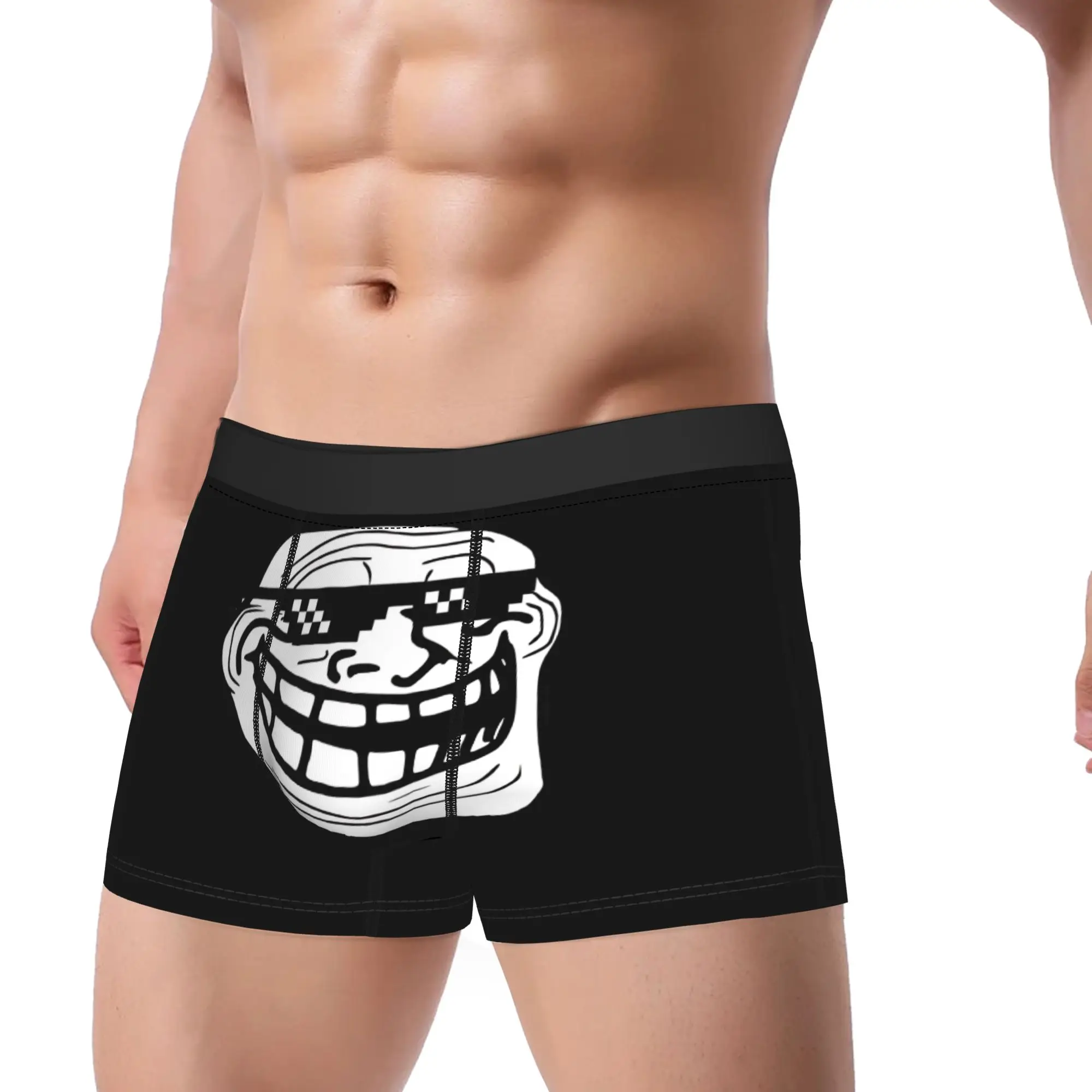Rage Comic Trollfac Trunk Crazy  Pouch Underwear Hot Sale Print Shorts Briefs Comfortable Man Underpants Plus Size