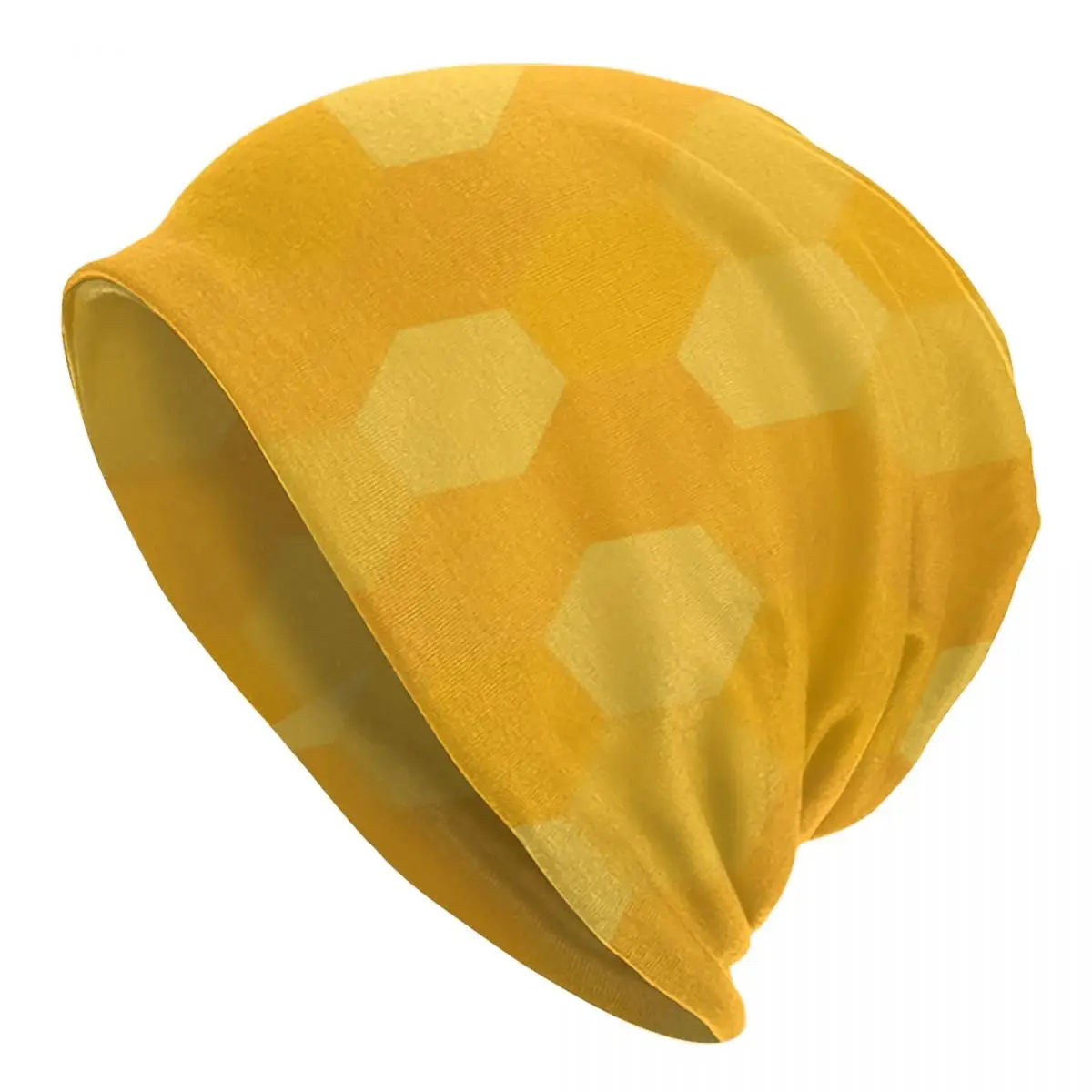 Yellow Hives Beanie Hats Honeycomb Print Y2K Cool Caps Men Women Kpop Knit Hat Winter Graphic Warm Beanie Hats