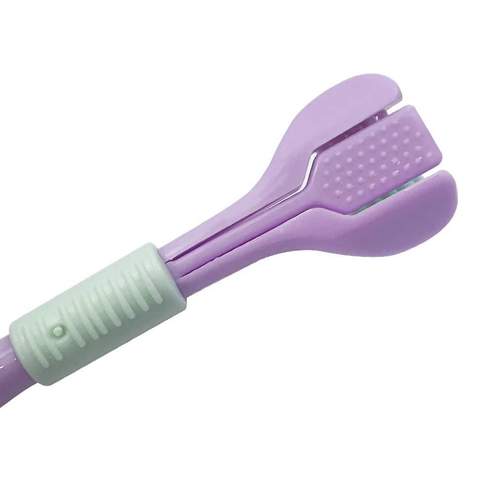 Cepillo de dientes estéreo 3D de tres caras para adultos, cuidado bucal, raspador de lengua, Limpieza Profunda, salud, pelo suave ultrafino