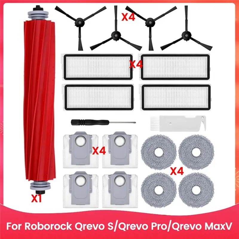 

Комплект аксессуаров AT59 для робота-пылесоса Roborock Qrevo S/Qrevo Pro/Qrevo Maxv: основная и боковые щетки, HEPA-фильтр, салфетки для влажной уборки, мешки для сбора пыли